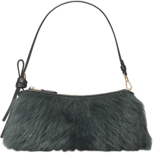image:imagekate spade new york Loop Pebbled Leather PochetteShearling Deep Evergreen