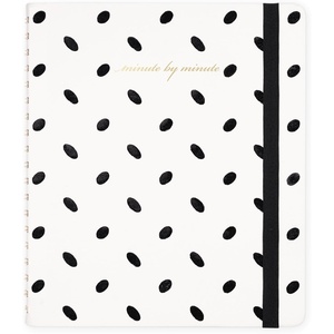 image:imagekate spade new york Meeting Notes Journal 10 x 85 Spiral Notebook with 100 Entries Leatherette Cover Elastic Closure Work Organizer for Notes Objectives amp Action Items Almond Dot