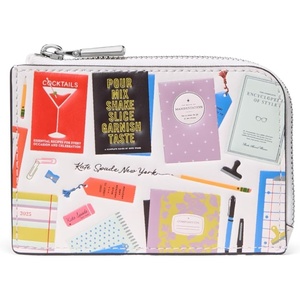 image:imagekate spade new york Mini Zip Card Case Banana Printed Leather Mini Zip Card CaseBest Seller Cream Multi