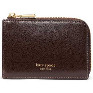 image:imagekate spade new york Mini Zip Card Case Banana Printed Leather Mini Zip Card CaseCrinkled Hot Fudge
