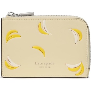 image:imagekate spade new york Mini Zip Card Case Banana Printed Leather Mini Zip Card CaseLemon Fondant Banana