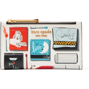 image:imagekate spade new york Morgan Matchbox Embossed Saffiano Leather Small Slim Bifold Wallet