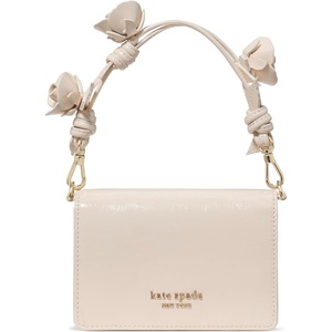 image:imagekate spade new york Natasha Crinkle Patent Leather Card Case CrossbodyCashew Milk With Rose Strap