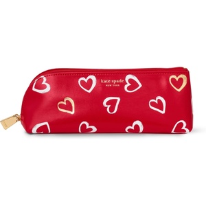 image:imagekate spade new york Pen and Pencil Case with Office Supplies Zip Pouch Includes 2 Pencils Sharpener Eraser and Ruler Grand Plaid DuoBrushstroke Hearts