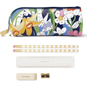 image:imagekate spade new york Pen and Pencil Case with Office Supplies Zip Pouch Includes 2 Pencils Sharpener Eraser and Ruler Grand Plaid DuoPaint by Numbers