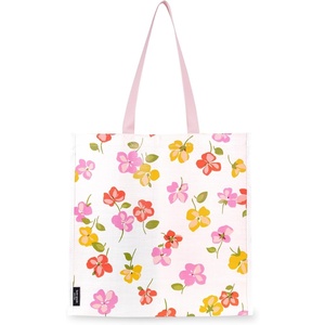 image:imagekate spade new york Reusable Shopping Bag Grocery Tote with Shoulder Straps Collapsible ToteSpring Pansies