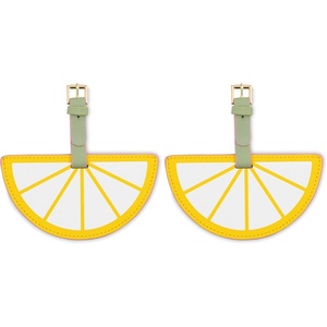image:imagekate spade new york Round Yellow Vegan Leather Luggage Tag for Women Durable Suitcase ID Tag Lemon475 inches x 25 inches x 25 inches Pack of 2