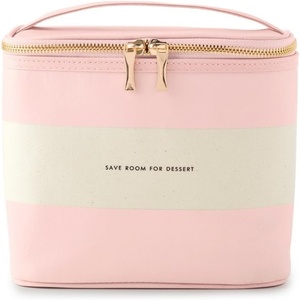 image:imagekate spade new york Small Insulated Lunch Tote Lunch Cooler 8 x 7 x 45 Cute Lunch Bag for Women Pink Thermal Bag with Double Zipper Close and Carrying Handle Blush Rugby Stripe