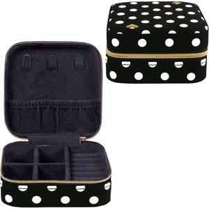 image:imagekate spade new york Small Travel Jewelry Case Black Dotted Jewelry Box to Organize Rings Necklaces Earrings Polka Dot