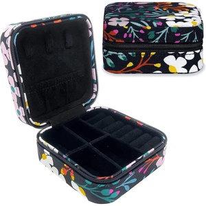 image:imagekate spade new york Small Travel Jewelry Case Black Jewelry Box to Organize Rings Necklaces Earrings Fall FloralFall Floral