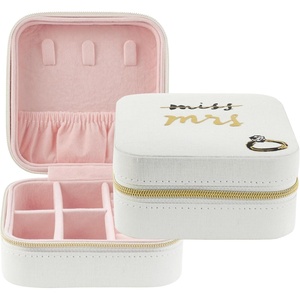 image:imagekate spade new york Small Travel Jewelry Case White Wedding Jewelry Box to Organize Rings Necklaces Earrings Miss to Mrs