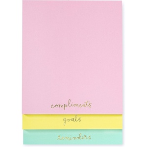 image:imagekate spade new york Stacked Notepad Assorted Sizes Includes 3 Cute Notepads with 75 Sheets Each Colorful Pads of Paper for Desk Notes Dream in ColorCompliments  Goals  Reminders