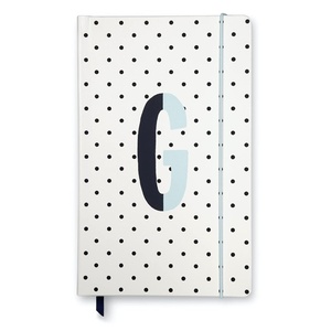 image:imagekate spade new york Take Note Large Polka Dot Leatherette Initial Notebook Bound Journal Includes 168 Lined Pages and Bookmark G Blue