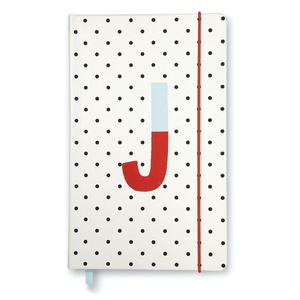 image:imagekate spade new york Take Note Large Polka Dot Leatherette Initial Notebook Bound Journal Includes 168 Lined Pages and Bookmark J Red