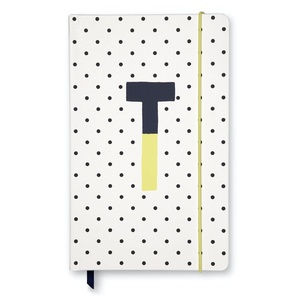image:imagekate spade new york Take Note Large Polka Dot Leatherette Initial Notebook Bound Journal Includes 168 Lined Pages and Bookmark T Yellow