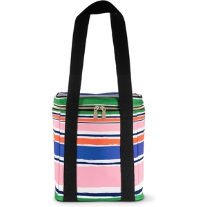 image:imagekate spade new york Wine Picnic Cooler Bag Insulated Bag for Picnics 4Bottle Wine Tote Large Capacity Soft Cooler Almond DotOcean Stripe