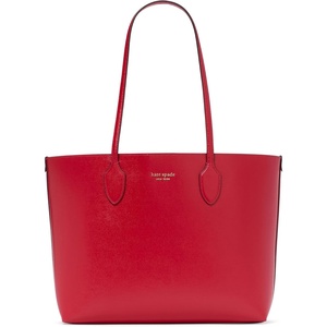 image:imagekate spade new york Womens Bleecker Saffiano Leather Large ToteRedCream Pixelated Hearts