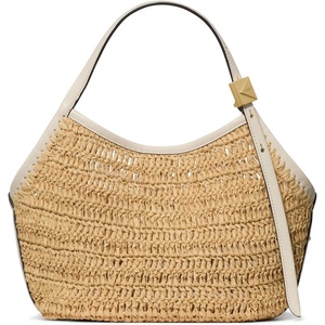 image:imagekate spade new york Womens Deco Fine Grain Leather Small Tulip ToteNatural Straw