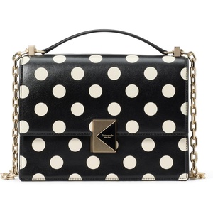 image:imagekate spade new york Womens Deco Leather Flap Chain CrossbodyBlack Polka Dot