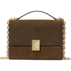 image:imagekate spade new york Womens Deco Leather Flap Chain CrossbodyBurnt Sage Suede