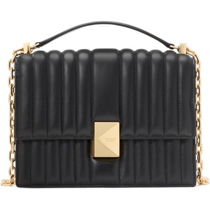 image:imagekate spade new york Womens Deco Leather Flap Chain CrossbodyQuilted Black