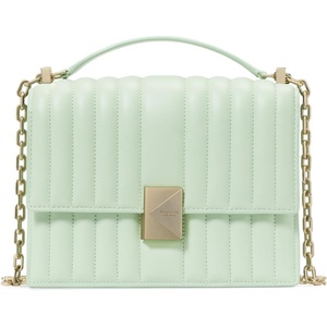 image:imagekate spade new york Womens Deco Leather Flap Chain CrossbodyQuilted Pistachio Ice