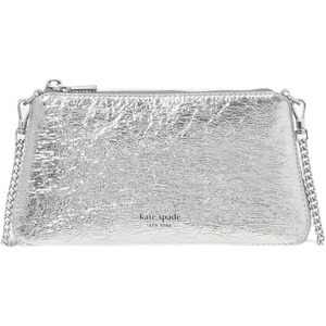 image:imagekate spade new york Womens Grace Fine Grain Leather PochetteCrinkle Metallic Silver
