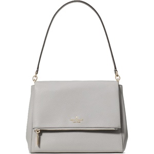 image:imagekate spade new york Womens Leila Pebbled Leather Medium Flap Shoulder BagPlatinum Grey