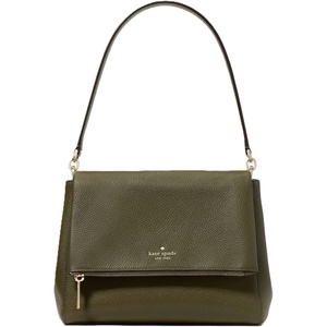image:imagekate spade new york Womens Leila Pebbled Leather Medium Flap Shoulder BagSeaweed