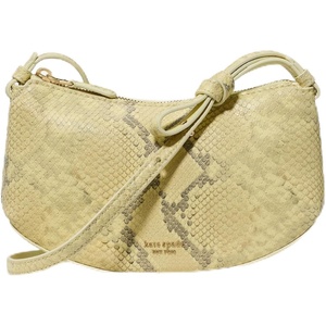 image:imagekate spade new york Womens Loop Pebbled Leather CrossbodySnake Embossed Pale Citron