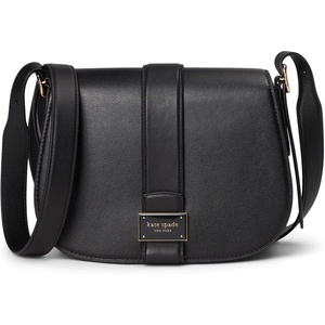 image:imagekate spade new york Womens Nouveau Textured Leather Medium Saddle CrossbodyBlack