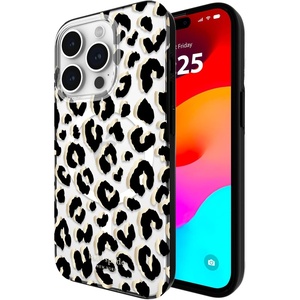 image:imagekate spade new york iPhone 15 Pro Case  Wavy Iridescent  Compatible with MagSafe  Lightweight Designer Case for iPhone 15 Pro with AntiScratch Coating and Wavy Iridescent DesignCity Leopard Black
