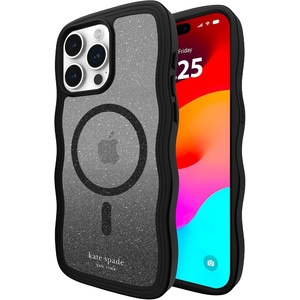 image:imagekate spade new york iPhone 15 Pro Max Case Compatible with MagSafe Phone Cover  Chunky Glitter IridescentWavy Nightfall