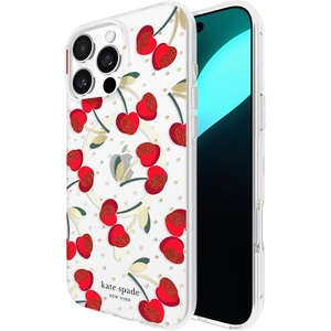 image:imagekate spade new york iPhone 16 Pro Max Case  Liquid Glitter Iridescent  Compatible with MagSafe  Lightweight Designer Case for iPhone 16 Pro Max with Liquid Glitter Iridescent DesignCherry Dot Gems