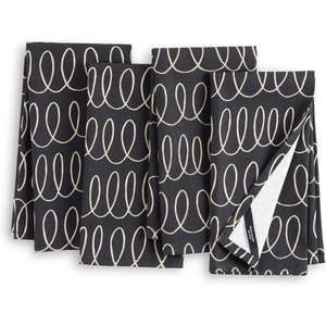 image:imagekate spade new york in The Loop Cloth Napkins 4Pack Set 100 Cotton Machine Washable BlackBeige 20x20BlackBeige
