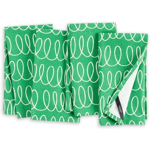 image:imagekate spade new york in The Loop Cloth Napkins 4Pack Set 100 Cotton Machine Washable BlackBeige 20x20GreenCream
