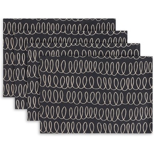 image:imagekate spade new york in The Loop Placemats 4Pack Set Reversible 100 Cotton Machine Washable BlackBeige 13x19BlackBeige