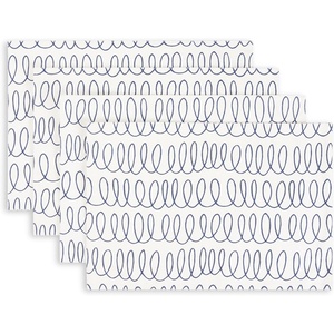 image:imagekate spade new york in The Loop Placemats 4Pack Set Reversible 100 Cotton Machine Washable BlackBeige 13x19CreamNavy Blue