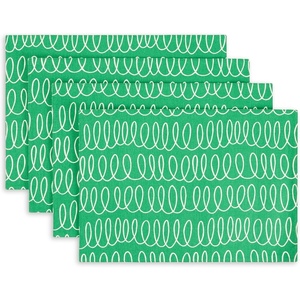 image:imagekate spade new york in The Loop Placemats 4Pack Set Reversible 100 Cotton Machine Washable BlackBeige 13x19GreenCream
