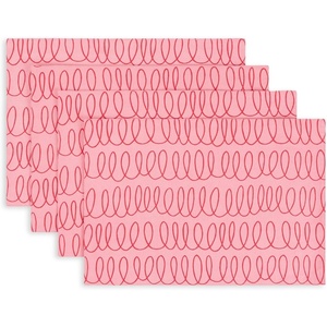 image:imagekate spade new york in The Loop Placemats 4Pack Set Reversible 100 Cotton Machine Washable BlackBeige 13x19Rose PinkRed