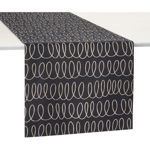 image:imagekate spade new york in The Loop amp Joy Dot Reversible Table Runner 100 Cotton Machine Washable CreamNavy Blue 15x72BlackBeige
