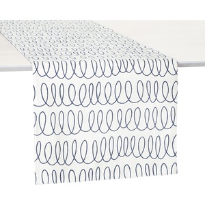 image:imagekate spade new york in The Loop amp Joy Dot Reversible Table Runner 100 Cotton Machine Washable CreamNavy Blue 15x72CreamNavy Blue