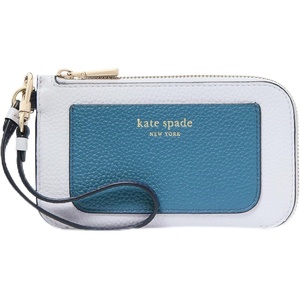 image:imagekate spade new york womens Ava Pebbled Leather Coin Card Case WristletColorblocked Back to School Blues Multi