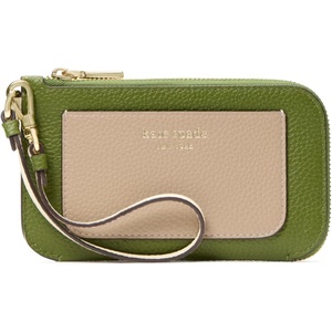 image:imagekate spade new york womens Ava Pebbled Leather Coin Card Case WristletColorblocked Jungle Vine Multi