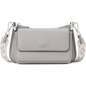 image:imagekate spade new york womens Double Up Colorblocked Pebbled Leather CrossbodyNimbus Grey