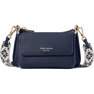 image:imagekate spade new york womens Double Up Colorblocked Pebbled Leather CrossbodyParisian Navy