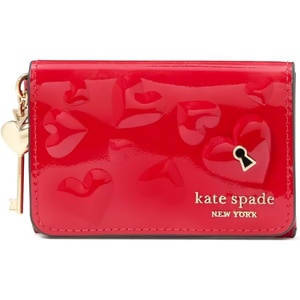 image:imagekate spade new york womens Key to My Heart Embossed Patent Leather Flap Card CaseCherry Rouge