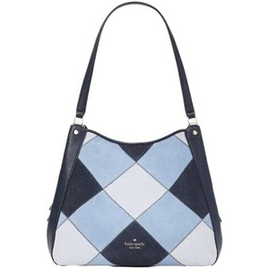 image:imagekate spade new york womens Leila Patchwork Suede Medium Triple Compartment ShoulderBlazer Blue Multi