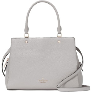image:imagekate spade new york womens Leila Pebbled Leather Medium Triple Compartment SatchelPlatinum Grey