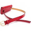 image:imageAllSaints Womens Leather Bow Belt Bag Removable Zip Pouch for HandsFree Carrying amp TravelGarnet Red